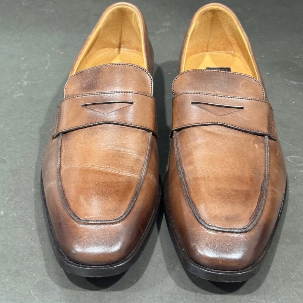 MERCANTI FLORENTINI Leather Penny Loafers Men Size 8.5